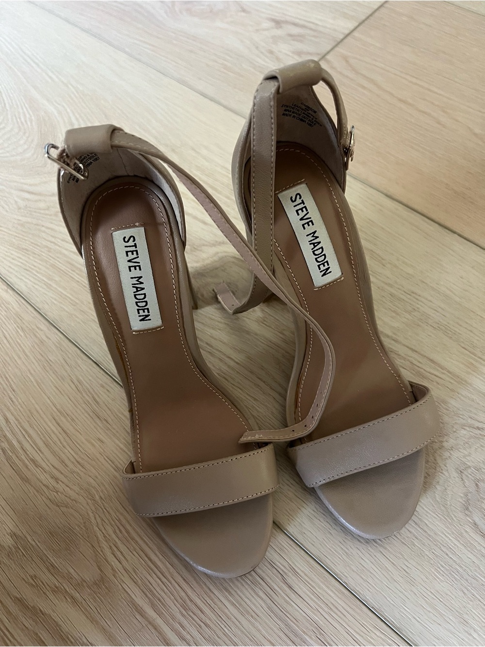 Steve Madden Beige Nude Ankle-Strap Heels